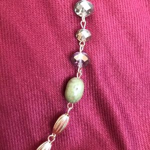 Green and Gold Long Necklace